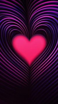 Neon Heart shaped concentric stripes heart heart shape illuminated.