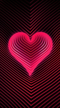 Neon Heart shaped concentric stripes heart neon heart shape.