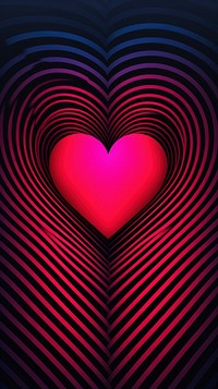 Neon Heart shaped concentric stripes heart neon heart shape.