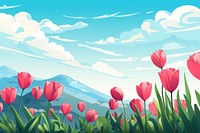 Tulip hills landscape outdoors blossom.