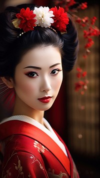 Japanese geisha in traditional costume photography portrait fashion.