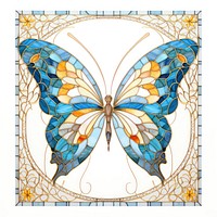 Arch art nouveau with butterfly glass white background creativity.