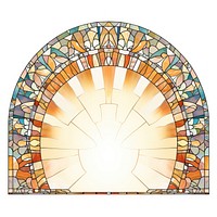 Arch art nouveau with sun glass white background architecture.