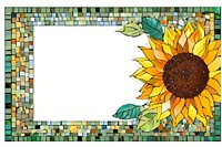 Sunflower mosaic art backgrounds.