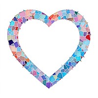 Vivid heart mosaic white background accessories.
