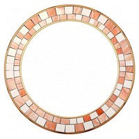 Circle rose art nouveau mosaic white background rectangle.