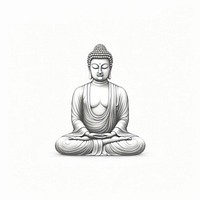 Buddha drawing white background spirituality.