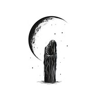 Grim reaper drawing silhouette sketch.
