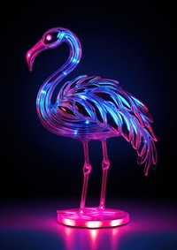 Neon flamingo standing animal light bird.