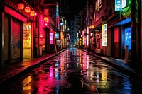 Night street in tokyo architecture cityscape outdoors.