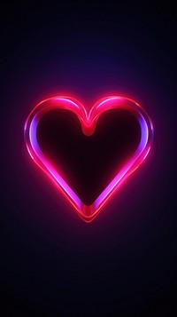 Heart line icon light neon night.