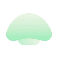 Mushroom shape gradient mushroom green white background.