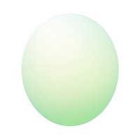 Oval shape gradient sphere green white background.