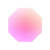Octagon shape gradient pink sign white background.