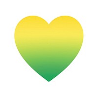 Heart shape gradient yellow green logo.
