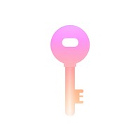 Key icon gradient pink white background protection.