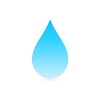 Water drop gradient shape blue white background.