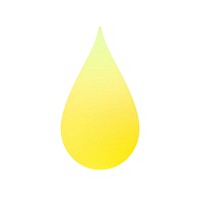 Water drop gradient yellow shape white background.