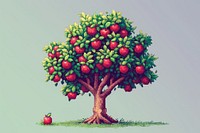 Apple tree cut pixel plant fruit food.