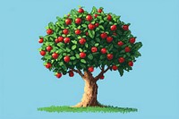 Apple tree cut pixel plant fruit berry.