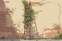 Ladder cut pixel architecture plant brick.