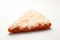 Slice of pizza food wool white background.