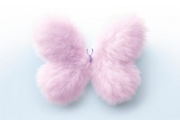 Pastel flying butterfly fur white background lavender.
