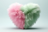 Pastel heart green pink fur.