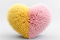 Pastel heart yellow pink fur.