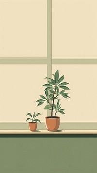 Plant windowsill leaf wall.