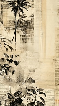 Wallpaper ephemera pale beach newspaper outdoors collage.