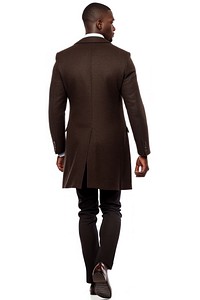 Young fashion man walking overcoat sleeve adult.