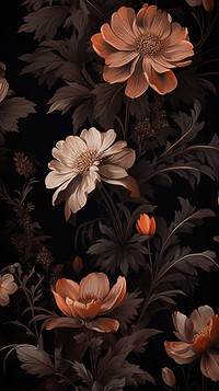 Dark Plant pattern wallpaper flower plant backgrounds.