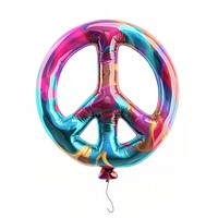 Peace Sign balloon purple white background.