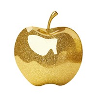 Gold apple icon plant food white background.