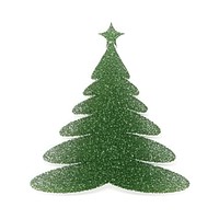Green christmas tree icon glitter plant shape.