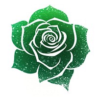 Green rose icon flower plant shape.