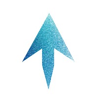 Blue arrow icon shape white background splashing.