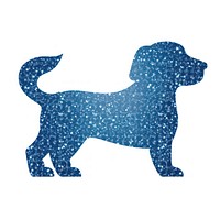 Blue dog icon silhouette mammal animal.