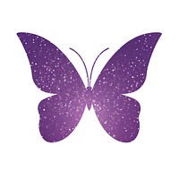 Purple butterfly icon glitter white background lavender.