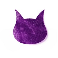 Purple cat icon mammal shape white background.