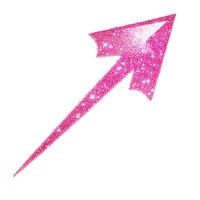 Pink arrow icon white background weaponry magenta.