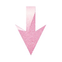 Pink arrow icon glitter symbol white background.