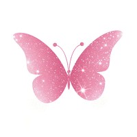 Pink butterfly icon petal art white background.