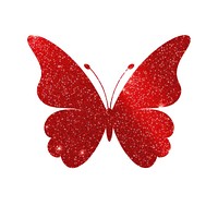 Red butterfly icon petal white background pattern.