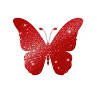 Red butterfly icon petal white background splattered.