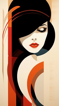 Woman abstract portrait graphics.