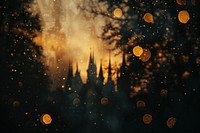 Haunted castle shaped pattern bokeh effect background light backgrounds astronomy.
