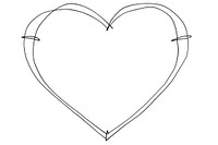 Heart shape sketch line draw.