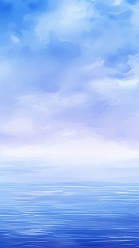 Minimal landscape art with watercolor brush and blue line art texture outdoors horizon nature.